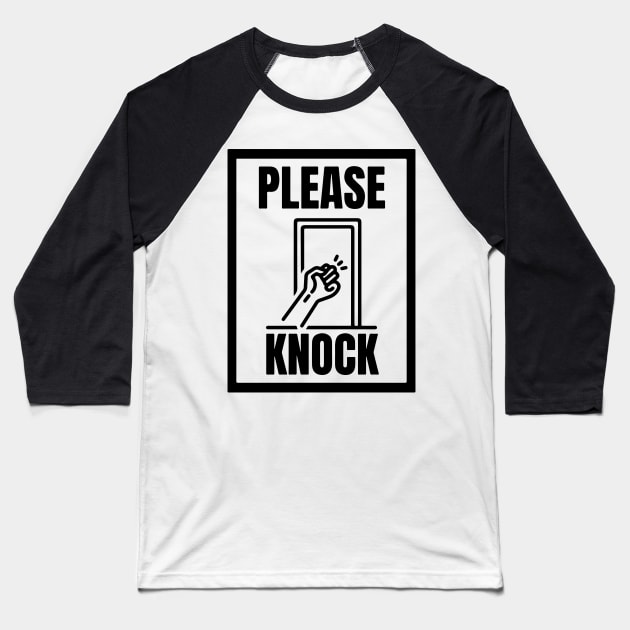 please knock. sticker Baseball T-Shirt by vellouz55